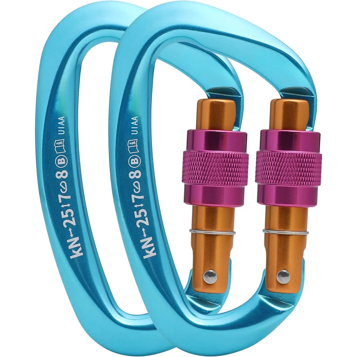 Heavy Duty Carabiner UIAA Certified Locking Carabiner 25KN (About 5620 lbs) Screw Lock Carabiner D Shape Carabiner Clip for Rock Climbing, Mountaineer, Aerial Work