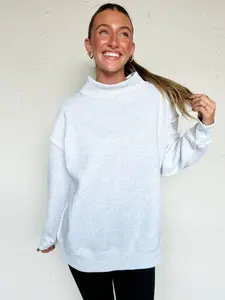 Mock Neck Sweatshirt - Ash