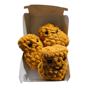 Crochet Chicken Nuggets  Amigurumi Plushies, Cute Gifts, Food Plushies