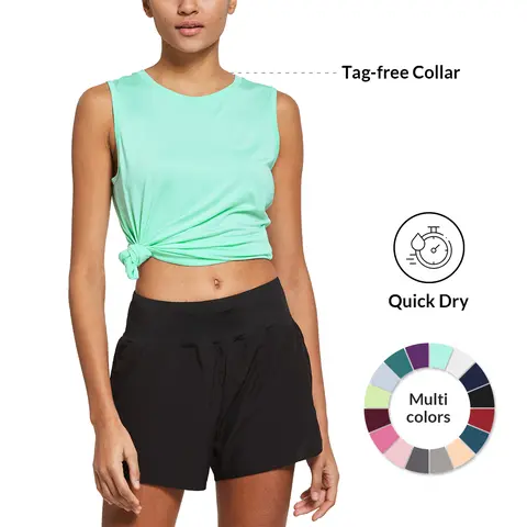 Baleaf Women's Breathable Cool-Dry Fabric Pull-On Sports Vest, Workout Clothing, Sleeveless Workout Tank Tops for Pickleball, Casual Loungewear