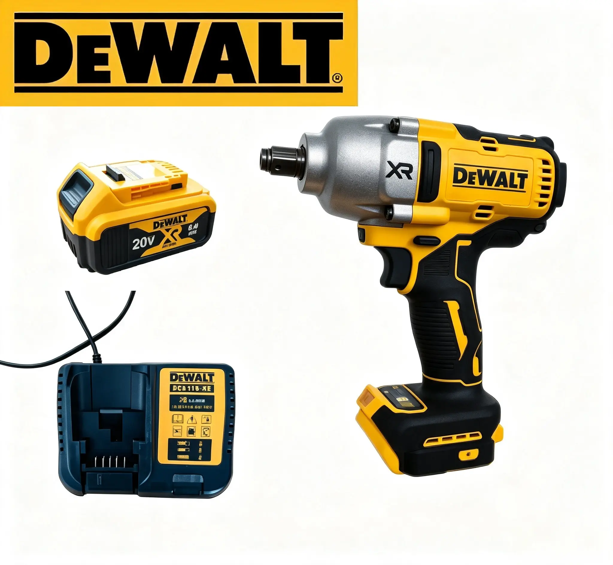 DEWALT DCF900 20V 1/2" Square Drive High Torque Brushless Impact Gun, W/ 1x 6Ah Battery, for Heavy Duty Auto Repair & Lug Nut Removal, Lug Nut Remov.