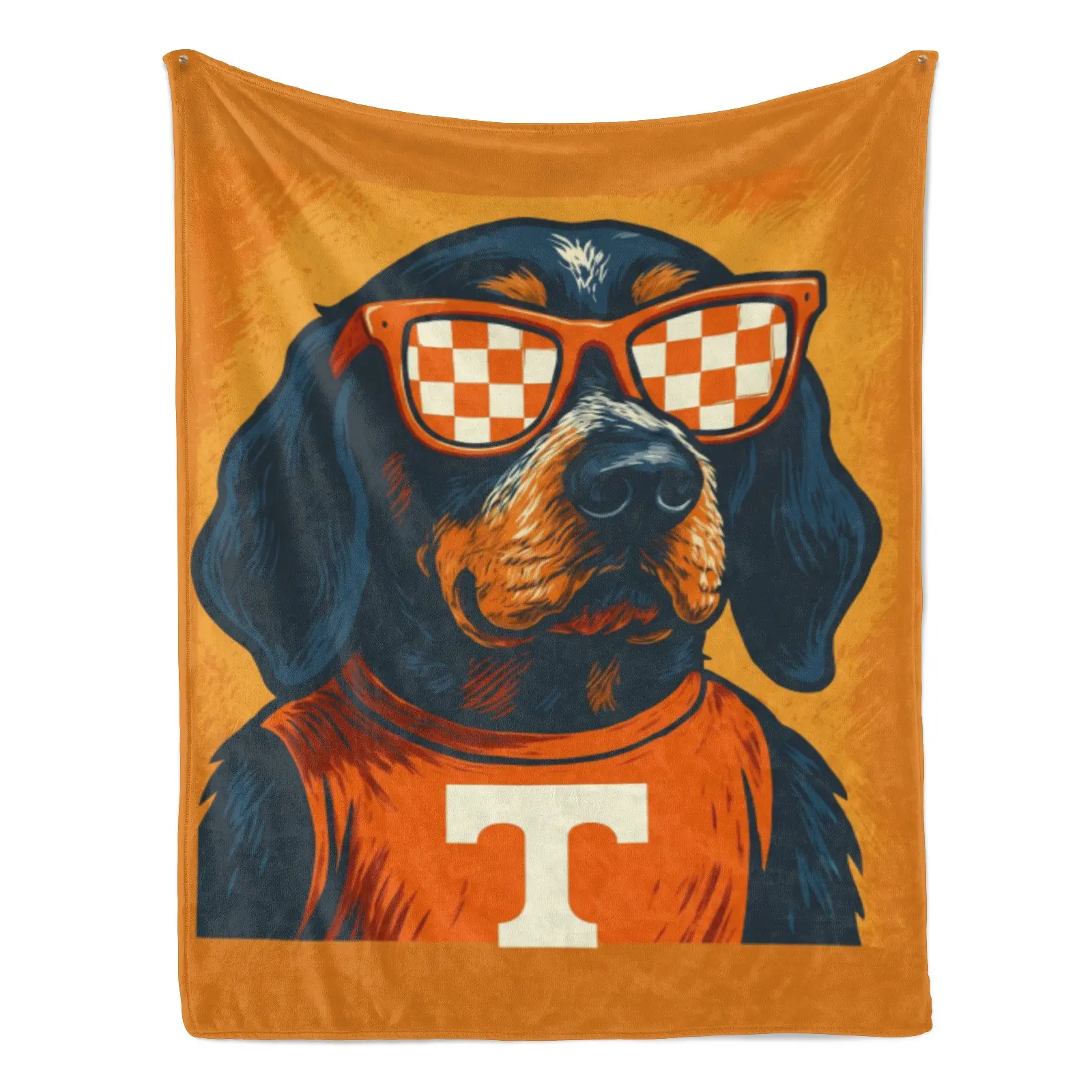 University of Tennessee Smokey Mascot Flannel Throw Blanket - Multi-Size, Go Vols Checkered Football Art, Soft Sofa Accent, Dorm Room Decor, Gift for Tennessee Volunteers Fans