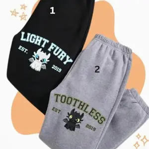 Matching Couple Toothless and Light Fury Print Sweatpants, Dragon's Couple Sweatpants, How To Train Your Dragon, Valentines Couple Cartoon Movie Pants, Trendy Top Sweatpants, Unisex Cotton Graphic Casual Sweatpants, Best Gift SS H