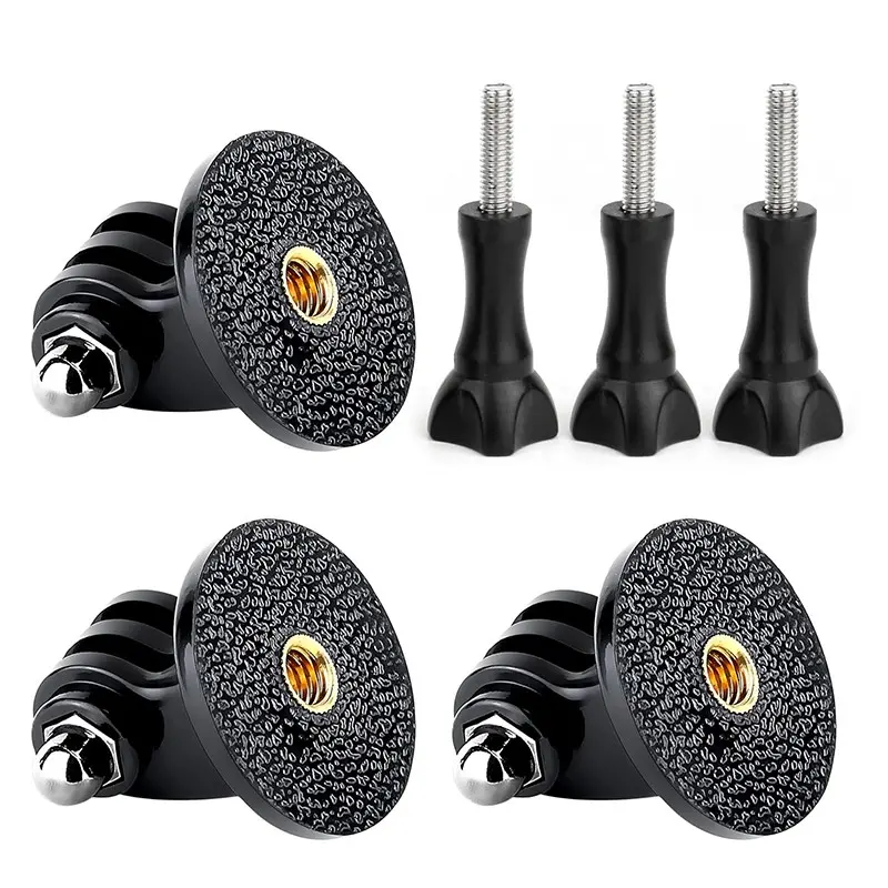 3+3pcs Action Camera Tripod Mount Adapter Kit with Thumb Screws, Universal 1/4" Screw Mount for Sports Cameras, Compatible with Most Action Cameras, Action Camera Mounts