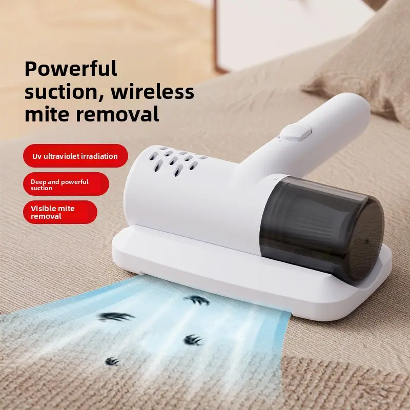 Handheld Cordless Household Anti-Dust Mite Vacuum - Mini Wireless Mite Remover with Strong Suction, UV Ultraviolet Irradiation for Deep Household Cleaning