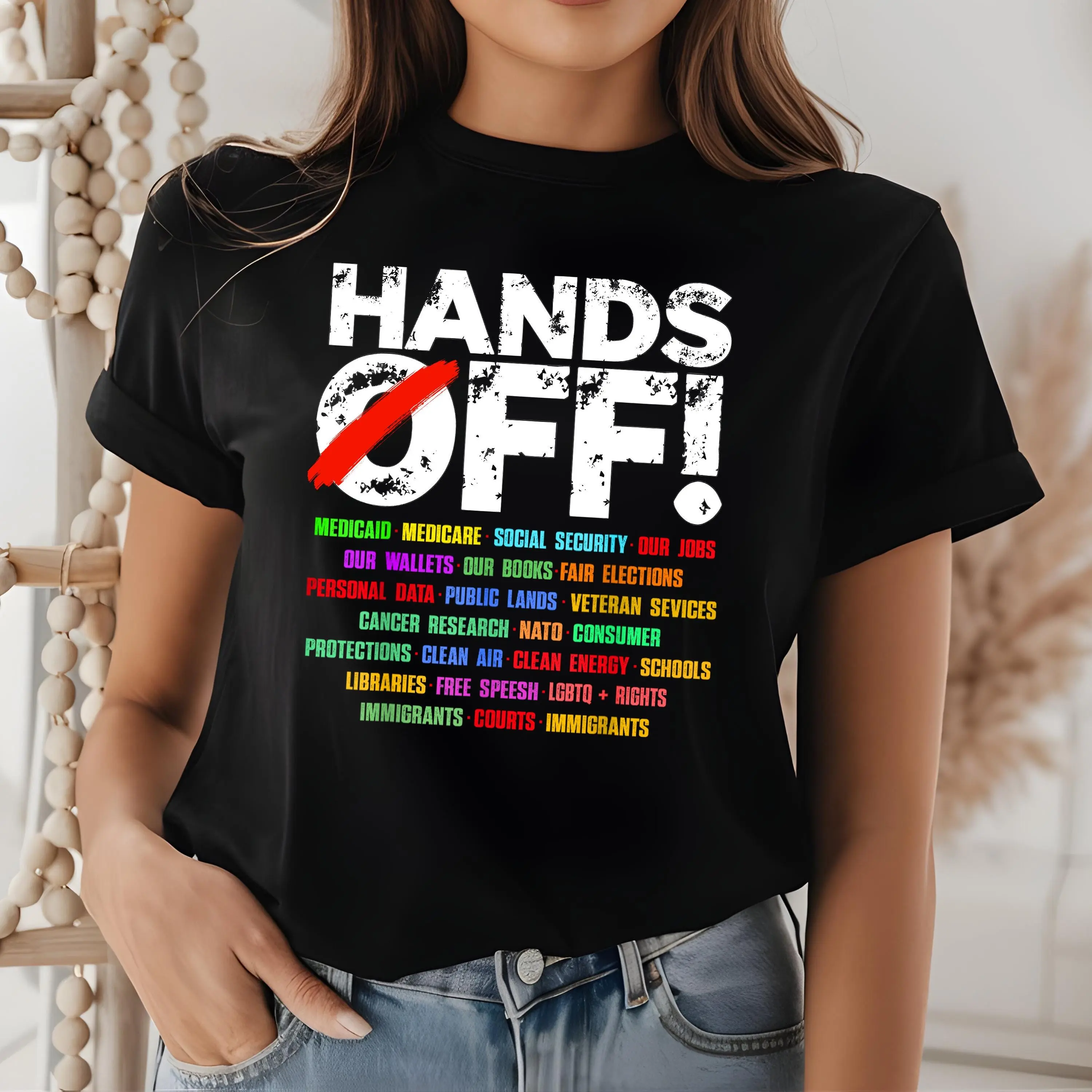 Hands Off Protest Shirt, Trendy Political Hands Off Protest Sweatshirt Hoodie, Hands Off Medicaid Medicare Social Security Menswear Womenswear Top