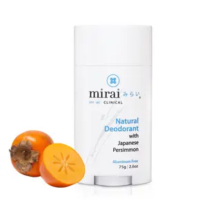 MIRAI Natural Deodorant – Japanese Persimmon & Aloe Vera Extract – Aluminum Free Odor Eliminator for Men & Women – Whole Body Deodorant with Rice & Tapioca Starch – Long-Lasting Freshness
