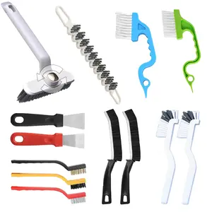 13 Pcs Heavy-Duty Cleaning Brush Kit | Deep Clean Grout, Tile & Windows | Multipurpose Gap/Crevice Tool for Kitchen, Bathroom, Faucet | Fast-Drying Bristles + Ergonomic Handle