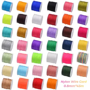 LOVSKAYA Unisex 0.8mmx45m UV-Resistant Nylon Wire Cord, Non-Natural Crystal-Accented Ultra-Durable Supply for Beaded Jewelry & DIY Beading Projects Bead String Bead Mix