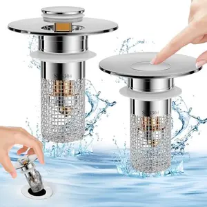Stainless Steel Modern Anti-Odor Bathroom Sink Stopper with Bouncing Core & Brass Pop-Up Drain Plug for Bathtub Home Goods ，universal bathtub drain stopper，bathroom sink strainer High Pressure Shower Handheld Shower Head