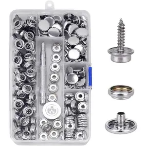 150 PCS Canvas Snap Kit Tool, Metal Screws Snaps Marine Grade 3/8" Socket Stainless Steel Boat Canvas Snaps with 2 PCS Setting Tool for Boat Cover Furniture