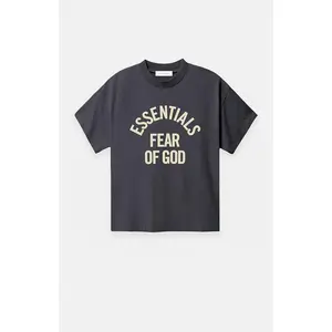 Fear of God ESSENTIALS Men's Women's Faded Black Campus Classic Short Sleeve T-Shirt