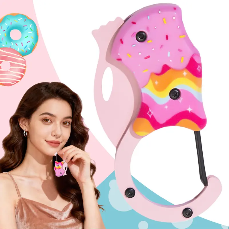 Pink Pocket Toy Knife for Women Men, Cool Folding Knife Box Cutter,Mini EDC Knives for Everyday Carry, Folding Utility Knife with Unique Donut Design, Ideal Gifts for Men and Women