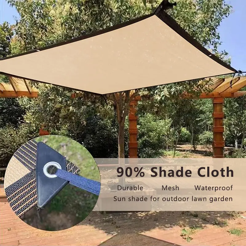 【FaddishDeal】90% Shading Durable Mesh Tarp Patio Canopy, Outdoor Shaded Canopy for Garage Terrace, Lawn Pavilion Shade Sail