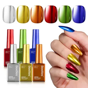 Beetles Chrome Mirror Nail Polish Set - No UV lamp needed,Long Lasting & Quick Dry,Clear for Women,Nails Art,Nails at home,Manicure Salon Daily Gift Cutics Cosmetic  Fall Nail Thanksgiving Gift Black Friday Winter Nail Christmas Gift