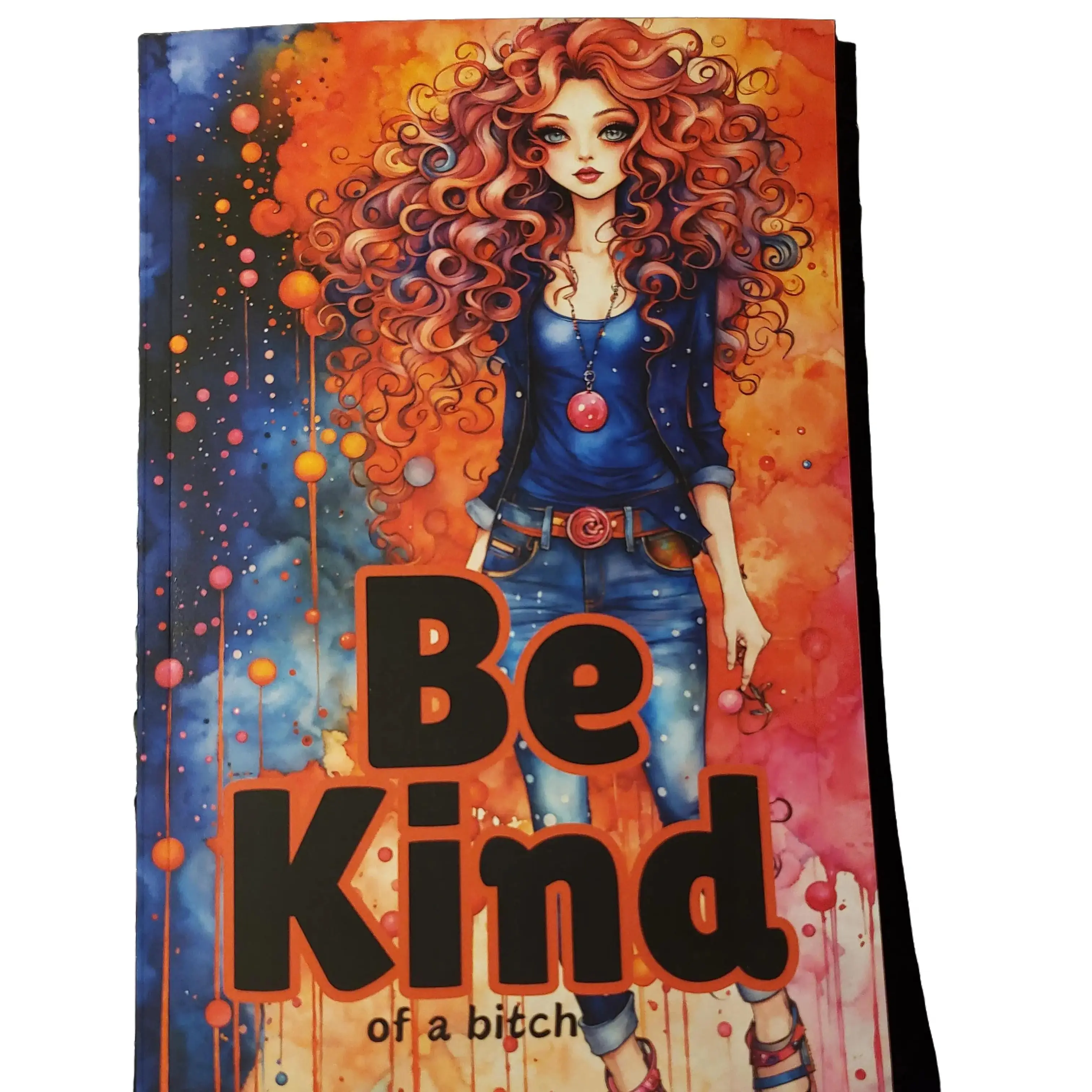 Be Kind of a bitch.  journal notebook, coloring pages, doodles, planner, mental health diary free shipping