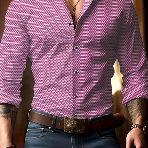 Men's Plaid Print Long Sleeve Button Up Shirt, Regular Fit Casual Button Front Collared Top for All Seasons, Men's Clothes for Daily Wear, Casual Shirts, Casual Clothing
