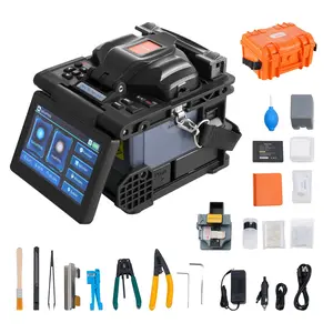 fathersdaygift  VEVOR Fiber Fusion Splicer 6-Motor, Core Alignment Fiber Optic Splicer 6s Splicing 13s Heating, Fiber Splicer Machine with 5 LCD Screen, 3 in 1 Fiber Holder, 7800mAh Battery for SM MM DS NZDS Fiber