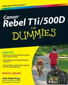 USED-Canon EOS Rebel T1i / 500d for Dummies by King, Julie Adair (Paperback)