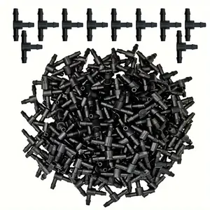 100pcs 1/4 Inch Tubing Straight Tee Garden Watering Set Fittings Garden Hose Connector