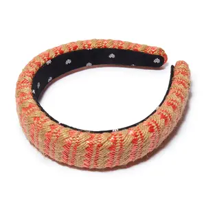 CALABRIA CORAL RAFFIA WOVEN ALICE HEADBAND