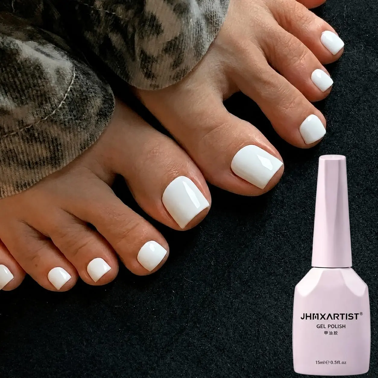 Pure White Gel Nail Polish, Resin Base, LED-Curable, Soak-Off, Long-Lasting High Gloss, Single Unit Salon-Quality Nail Art Product for Beginner Women, Suitable for Fingers/Toes, TPO-Free UV-Curable At-Home DIY Manicure