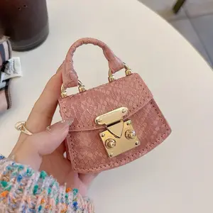 Mini Bag with Gold Hardware Charm - Compact & Stylish for Lipstick AirPods Mini Perfume -