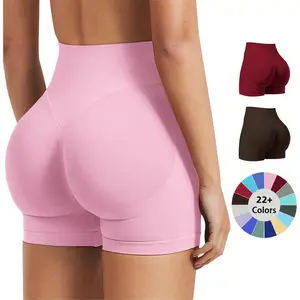 New Women’s High-Waisted Seamless Yoga Shorts – 3-Inch Butt-Lifting Tight-Fit Gym Workout Shorts