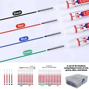 Long-Lasting Oil-Based Markers (multi-Color Multi-Pack), Waterproof Long Tip Design, Ideal for Woodworking/tiles/building, Choose 4/8/10/15/20/32 Pack, Ink Pen