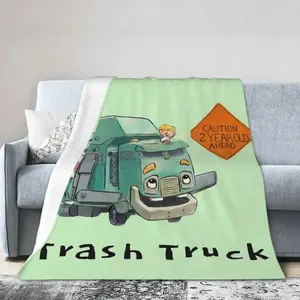 Blankets Flannel Throw Blanket Trash Truck Cartoon Netflix Blankets Soft Bedspread Warm Plush Blanket for Bed Living room Picnic TravelL406