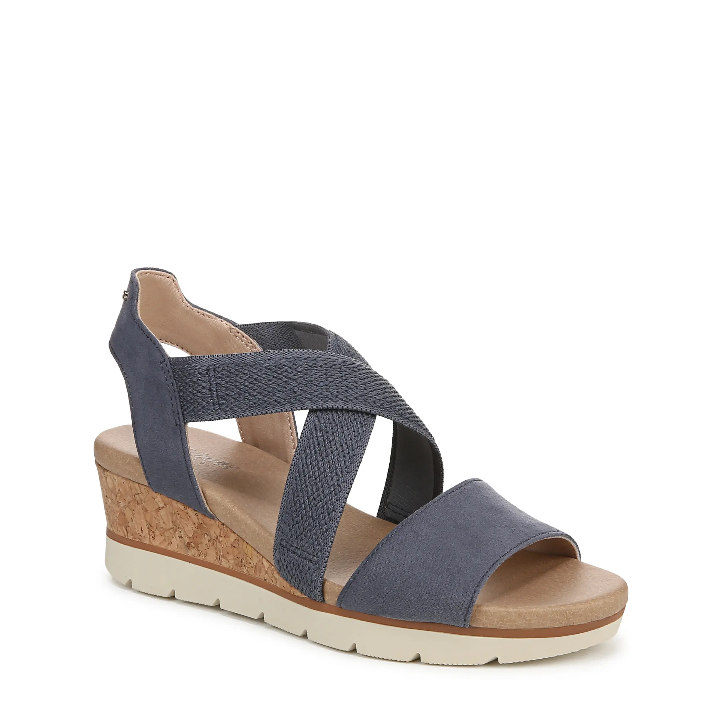 Dr. Scholl's Shoes Women's Just Cute Sporty Casual Wedge Sandal with Crisscross Stretch Straps, Comfort and Arch Support, Lightweight, Sporty Chic, Athletic, Wedge Women's Sandals, Arch Support Women's Sandals, Flexible
