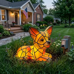Creative Resin Painted Puppy Desk Lamp, Home Decor Ornament, Living Room Bedroom Ambiance Light, Gift Idea, Cross-Border Novelty Item