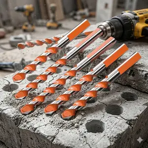 Industrial-Grade Carbide Drill Bit Set for Concrete Tile Ceramic Wall Mirror Drilling 6-12mm Multi-Size Anti-Slip Grip Anti-Stick Coating Durable Wood Plastic Soft Metal Professional Construction Repair Home DIY Tools