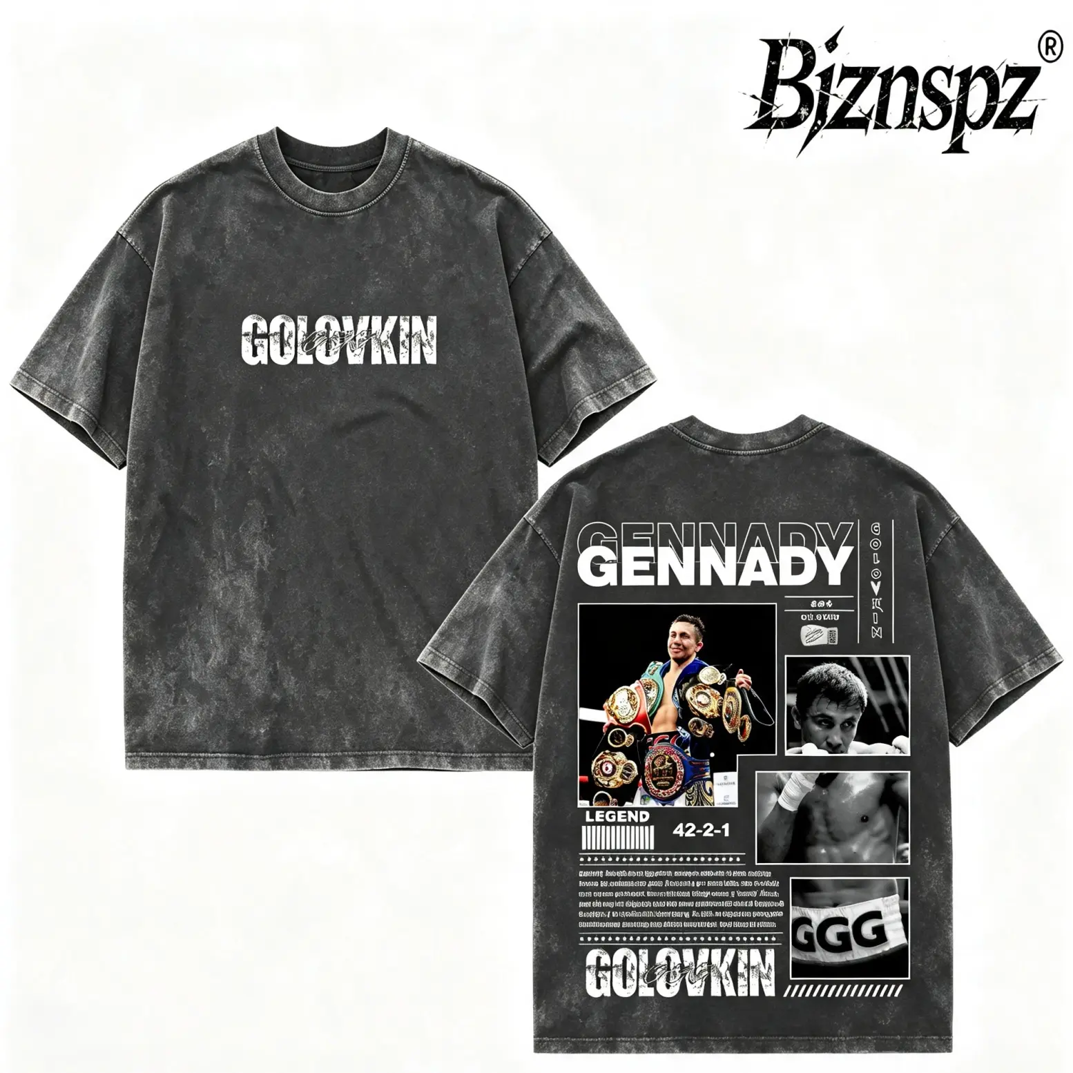 Vintage Washed Gennady Golovkin T-Shirt, GGG Boxing Legend Graphic Tee, Heavyweight Oversized Pullover, Combat Sports Fan Gift