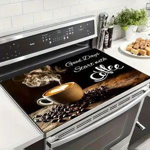 Good Days Start with Coffee 2D Flat Stove Top Cover, Heat Resistant Scratch Proof Stove Protector, Easy Clean Multi-Use Mat for Stoves, Oven, Washer Dryer, Coffee Lover Kitchen Decor #CoffeeLover #GoodDaysStartWithCoffee #StoveProtector #HeatResistant