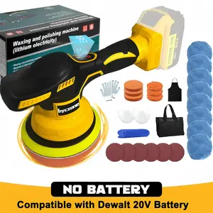 Cordless Car Buffer Polisher for Dewalt 20V Battery, 8 Variable Speed Car Polisher,6 Inch Portable Orbital Buffer Polisher Kit for Car Detailing/Waxing/Polishing(Battery Not Include)