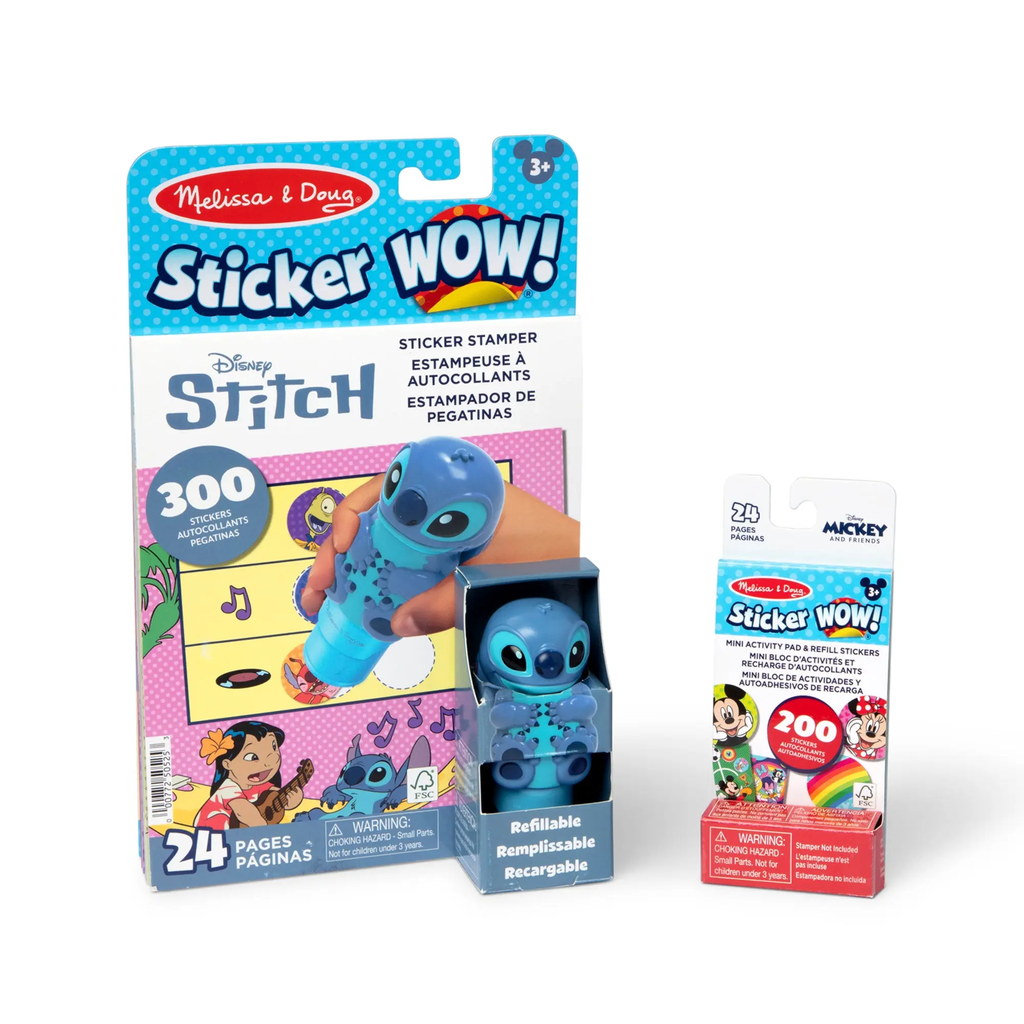 Sticker WOW!™ Disney Stitch Bundle: Activity Pad & Sticker Stamper + Mini Activity Pad and 200 Refill Stickers
