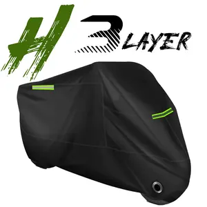 Heavy Duty Motorcycle Cover Waterproof Outdoor with Cotton Lining, All Weather UV Resistant Anti-Scratch Universal Fit Touring Sportbike Scooter