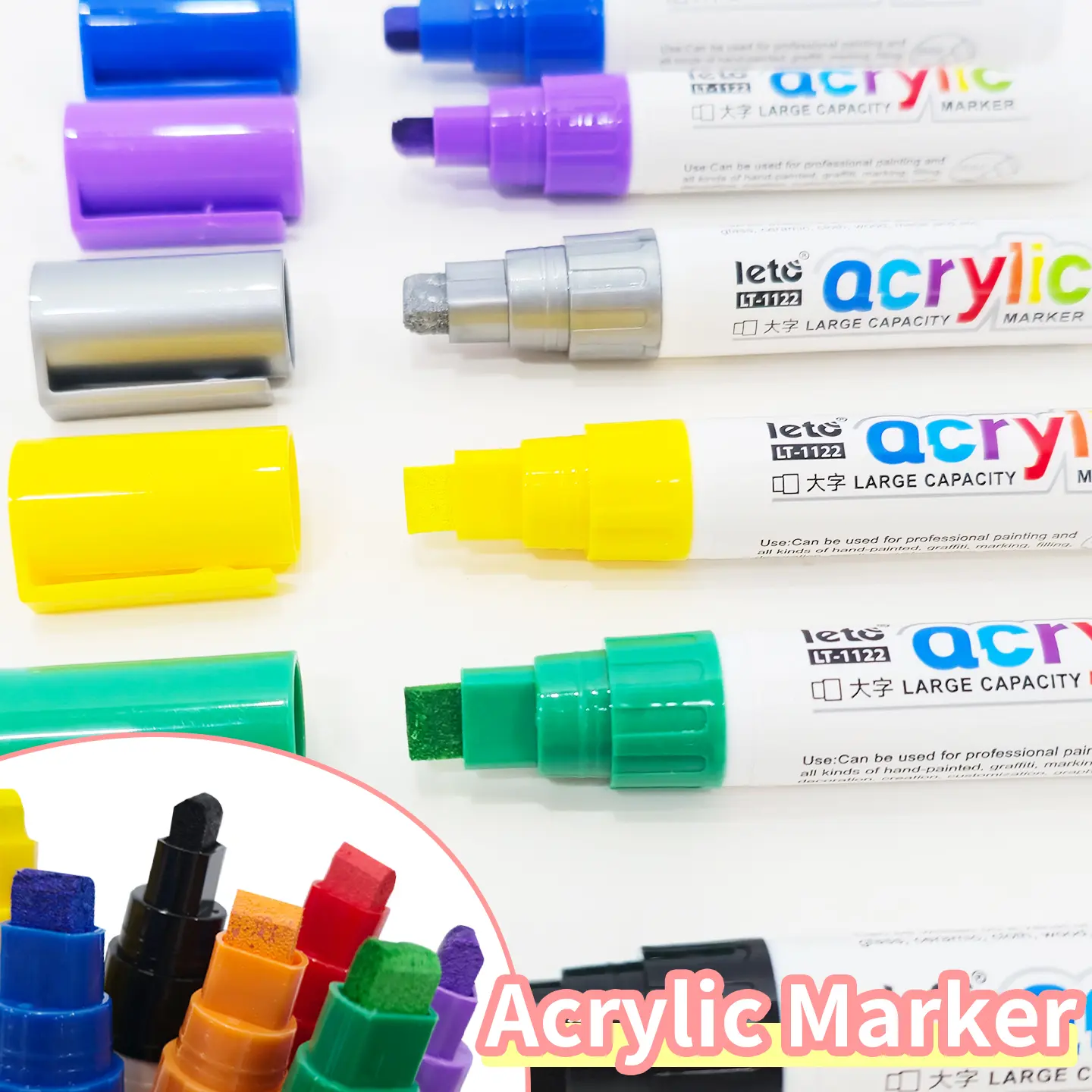 12 Color Christmas Acrylic Markers, Large Capacity Design, Rich Holiday Colors, 8mm Tip, Ideal for Artistic Doodles & Plant Decorations