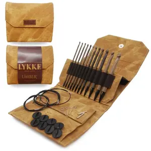 Lykke Umber 6" Interchangeable Tunisian Crochet Hook Set with Carrying Case | 12 Crochet Hooks Size US E - P