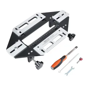 Fathersdaygift Adjustable Door Hinge Jig with Handle - Aluminum Alloy Woodworking Tool, Hole Opener, Hinge Slotting Locator, Flexible Guide for Door Lock Installation and Woodworking Groove Cuttingdealsforyoudays