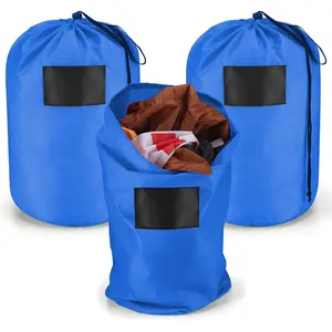 3 Pcs 21 x 12 Inch Christmas Inflatable Decorations Storage Bag with Drawstring Waterproof Christmas Storage Containers for Holiday Xmas Ornaments Accessories Gift Organizer (Blue)