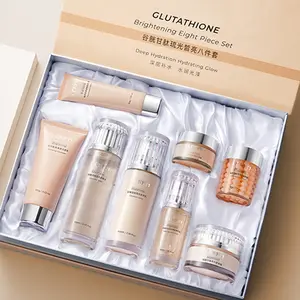 Hydrating 8-Step Complete Routine Set | 8-Piece Skincare Gift Set for Deep Hydration & Radiant Glow | Cleanse-to-Makeup Prep | Moisture & Soft Radiant Glow