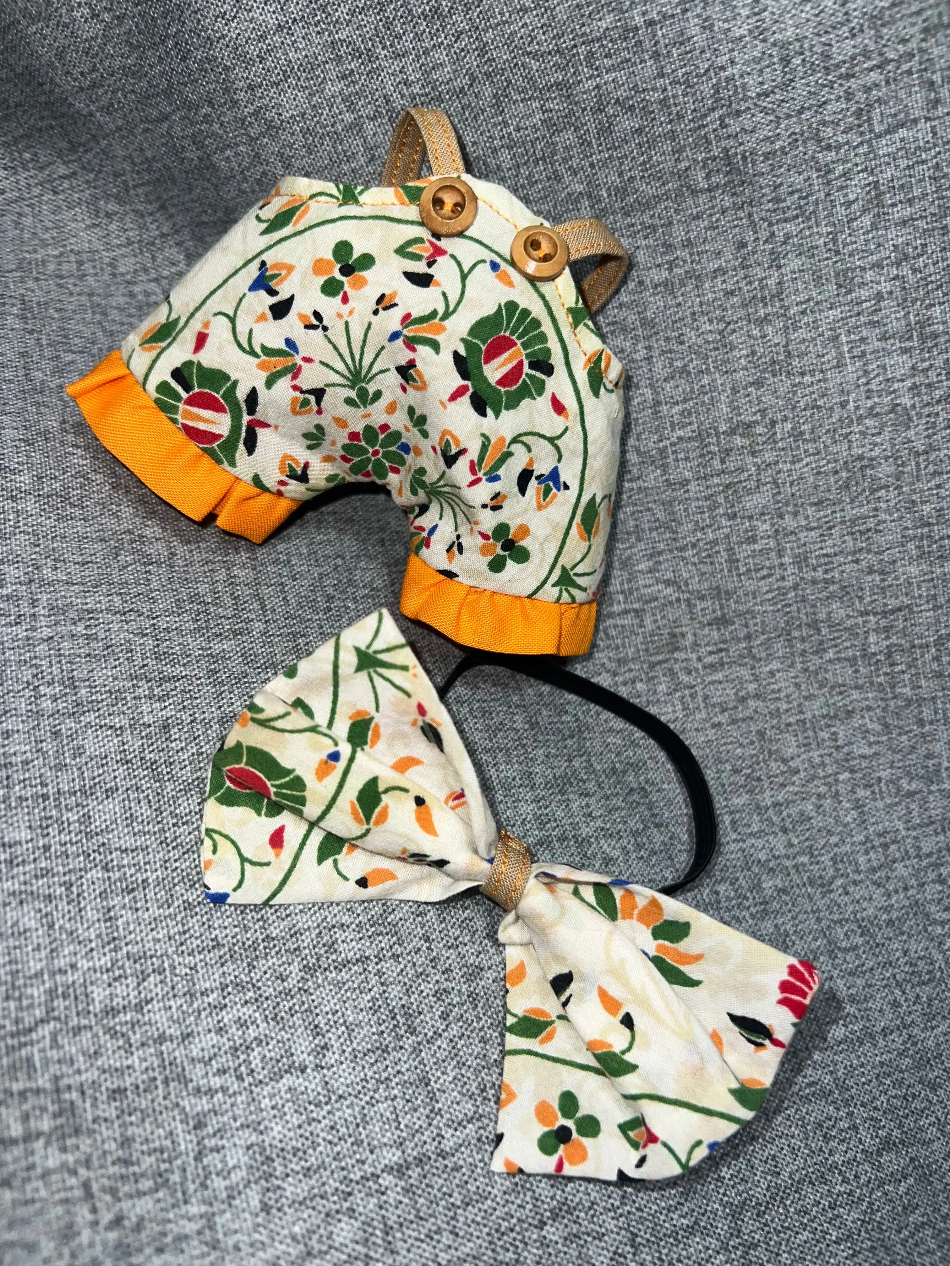Ruffled Floral Romper & Bow Set