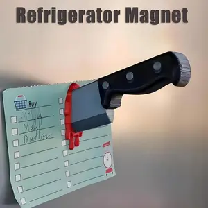 Funny Knife Magnetic Fridge Sticker, Unique Axe Design, Home Decor Gift, Halloween & Christmas Decoration, Iron Surface Accessory