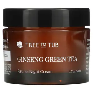 Tree To Tub Retinol Anti Aging & Wrinkle Night Moisturizer, Hyaluronic Acid Face Cream for Dry, Sensitive Skin, 1.7 fl oz (50 ml)