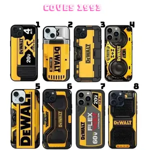 [HEAVY DUTY] Custom DEWALT iPhone Case + 5 FREE Stickers - Construction Tool Aesthetic Dual Shell - Premium 2-Piece Shockproof Tough Case for iPhone 17 16 15 14 13 12 11 Pro Max Plus X XR