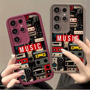 Phone cases: Audio cassette pattern Creative Simple Beautiful Trendy TPU material Mobile Phone Case for Samsung Galaxy S26 S25 S24 S23 S22 S21 Fe Plus Ultra A13 A14 A15 A16 A17 A33 A34 A35 A36 A52 A53 A54 Note20 Full coverage Protective Cases