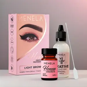 Eyebrow Henna Tint Kit Light Brown | Natural Brow Color with Bamboo Extract | Ammonia-Free, Vegan & Cruelty-Free Cosmetic