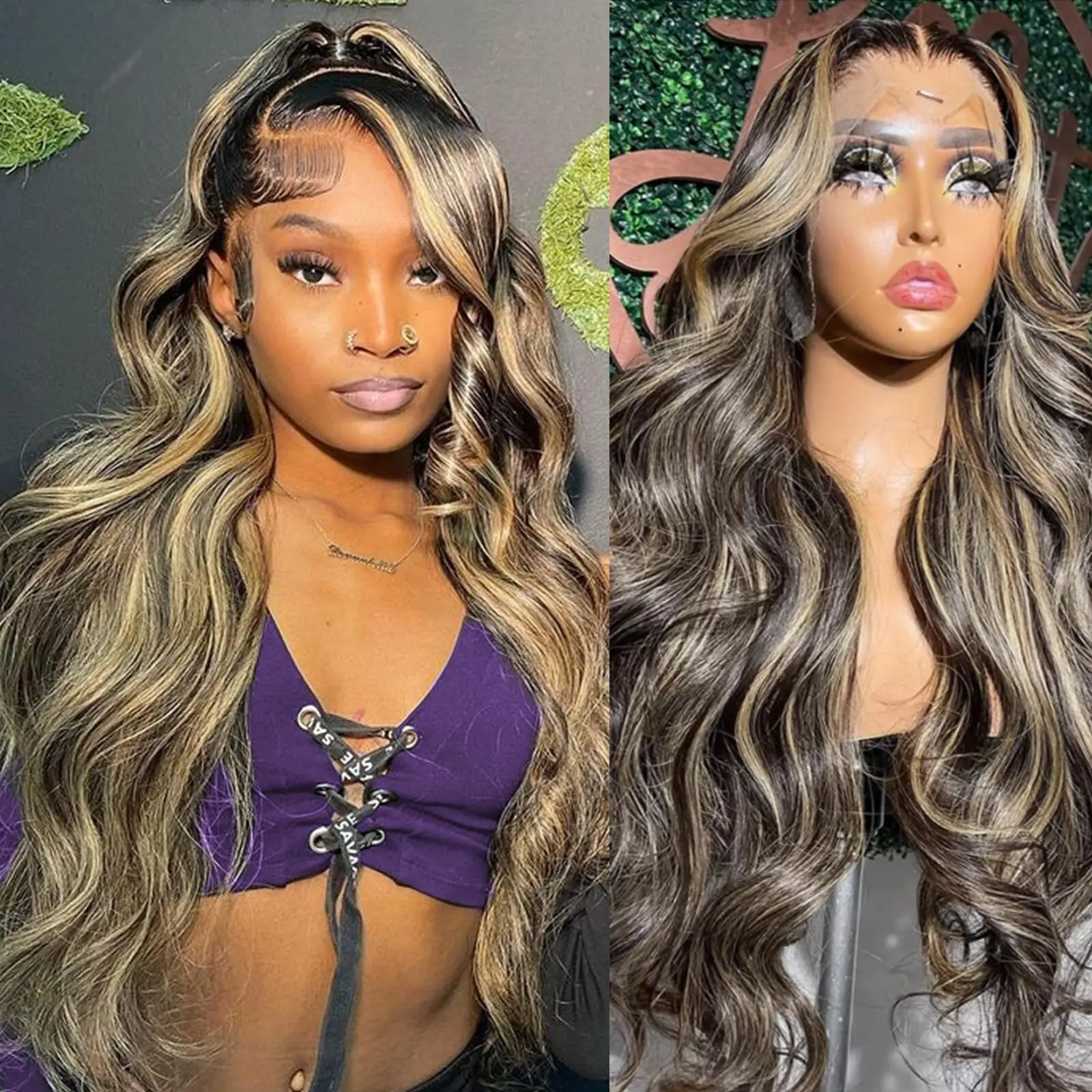 28 Inch 13x6 Ombre Lace Front Wig Human Hair Pre Plucked 1B/27 Highlight Blonde Lace Front Wigs Human Hair Body Wave HD Lace Frontal Wigs 180% Density Balayage Blonde Wig Human Hair Pre Plucked